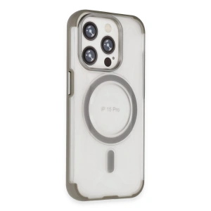 Mey İthalat®  iPhone 15 Pro Hilton Magsafe Kapak - Titan Gri