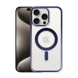 Mey İthalat®  iPhone 15 Pro Kılıf Erozi Magsafe Kapak - Lacivert