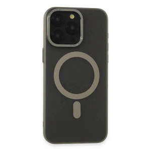 Mey İthalat®  iPhone 15 Pro Kılıf Lodos Magneticsafe Mat Kapak - Titan Gri