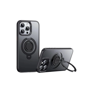 Mey İthalat®  iPhone 15 Pro Max Avatar 360 Dönen Magsafe Kapak - Siyah