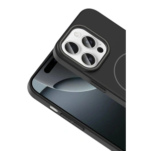 Mey İthalat®  iPhone 15 Pro Max Broş Magsafe Kapak - Titan Gri