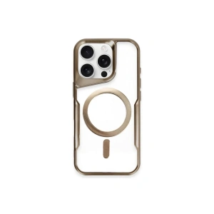 Mey İthalat®  iPhone 15 Pro Max Kılıf Boyi Magsafe Silikon Kapak - Kahverengi