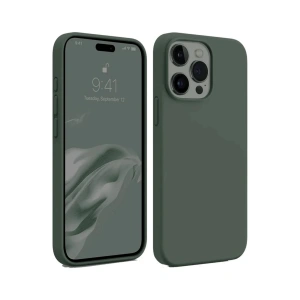 Mey İthalat®  iPhone 15 Pro Max Kılıf First Silikon - Koyu Yeşil
