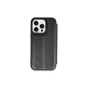 Mey İthalat®  iPhone 15 Pro Max Kılıf Flip Cover - Siyah