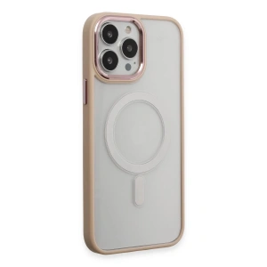 Mey İthalat®  iPhone 15 Pro Max Kılıf Room Magneticsafe Silikon - Pudra