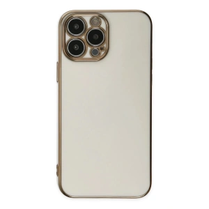 Mey İthalat®  iPhone 15 Pro Max Kılıf Volet Silikon - Beyaz
