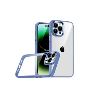 Mey İthalat®   iPhone 15 Pro Max  Lensli Silikon - Açık Mavi