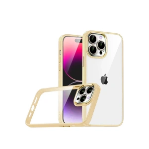 Mey İthalat®   iPhone 15 Pro Max  Lensli Silikon - Gold
