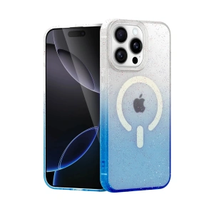 Mey İthalat®   iPhone 15 Pro Max Pummel Shiny Magsafe Kapak - Mavi