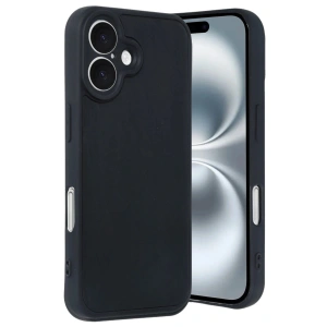 Mey İthalat®  iPhone 16 Kılıf Aras Deri Kapak - Siyah