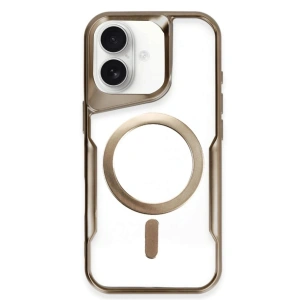 Mey İthalat®  iPhone 16 Kılıf Boyi Magsafe Silikon Kapak - Kahverengi