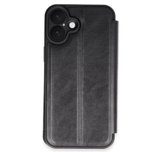 Mey İthalat®   iPhone 16 Kılıf Flip Cover - Siyah