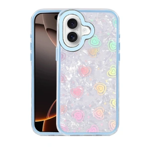 Mey İthalat®   iPhone 16 Lumi Desenli Kapak - Mavi