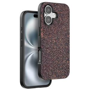 Mey İthalat®  iPhone 16 Plus Bright Simli Kapak - Derin Mor