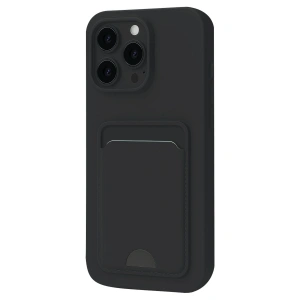 Mey İthalat®  iPhone 16 Plus Kılıf Kelvin Kartvizitli Silikon - Siyah