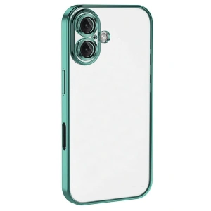 Mey İthalat®  iPhone 16 Plus Kılıf  Lensli Silikon - Turkuaz