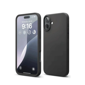 Mey İthalat®  iPhone 16 Plus Kılıf Nano içi Kadife Silikon - Siyah