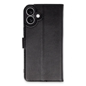 Mey İthalat®  iPhone 16 Plus Kılıf Trend S Plus Kapaklı Kılıf - Siyah