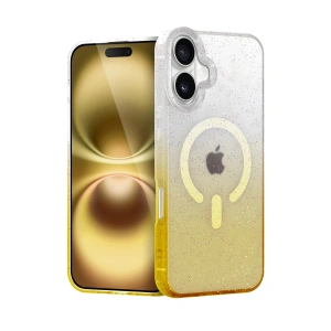 Mey İthalat®   iPhone 16 Plus Pummel Shiny Magsafe Kapak - Gold