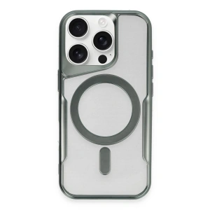 Mey İthalat® iPhone 16 Pro Kılıf Boyi Magsafe Silikon Kapak - Yeşil