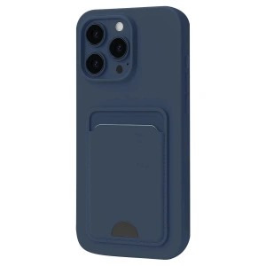 Mey İthalat®  iPhone 16 Pro Kılıf Kelvin Kartvizitli Silikon - Lacivert