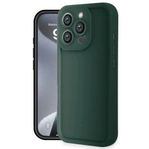 Mey İthalat®  iPhone 16 Pro Kılıf Viera Silikon - Koyu Yeşil