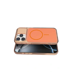Mey İthalat®   iPhone 16 Pro Max Bruma Magsafe Kapak - Turuncu