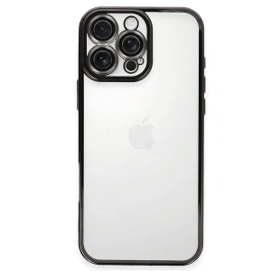Mey İthalat®  iPhone 16 Pro Max Kılıf  Lensli Silikon - Siyah