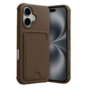 Mey İthalat®   iPhone 17 Kelvin Kartvizitli Silikon - Kahverengi