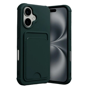 Mey İthalat®   iPhone 17 Kelvin Kartvizitli Silikon - Koyu Yeşil