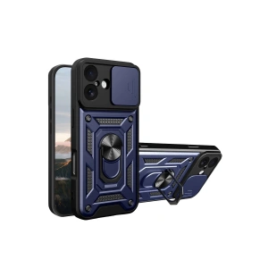 Mey İthalat®   iPhone 17 Pars Lens Yüzüklü Silikon - Lacivert