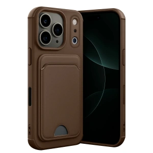Mey İthalat®   iPhone 17 Pro Kelvin Kartvizitli Silikon - Kahverengi