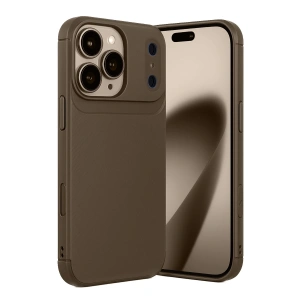 Mey İthalat®   iPhone 17 Pro Max Auto Focus Karbon Kapak - Kahverengi