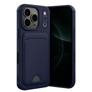 Mey İthalat®   iPhone 17 Pro Max Kelvin Kartvizitli Silikon - Lacivert