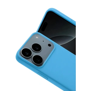 Mey İthalat®   iPhone 17 Pro Max Nano içi Kadife Silikon - Mavi