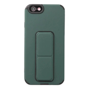 Mey İthalat®  iPhone 6 Kılıf Mega Standlı Silikon - Yeşil