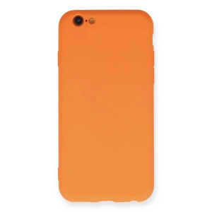 Mey İthalat®  iPhone 6 Kılıf Nano içi Kadife Silikon - Turuncu