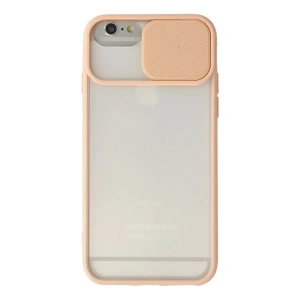 Mey İthalat®  iPhone 6 Kılıf Palm Buzlu Kamera Sürgülü Silikon - Pembe