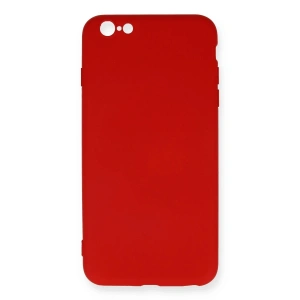 Mey İthalat®  iPhone 6 Plus Kılıf Nano içi Kadife Silikon - Kırmızı
