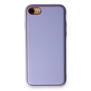 Mey İthalat®  iPhone 7 Kılıf Coco Deri Silikon Kapak - Açık Lila