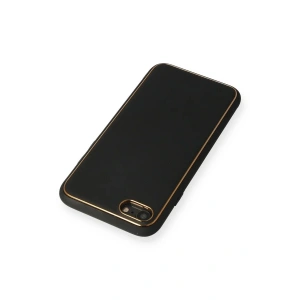 Mey İthalat®  iPhone 7 Kılıf Coco Deri Silikon Kapak - Siyah