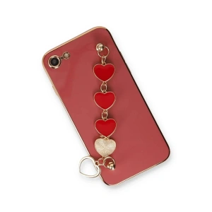 Mey İthalat®  iPhone 7 Kılıf Esila Silikon - Kırmızı