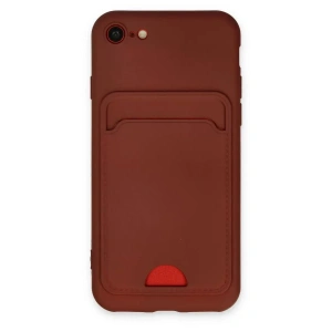 Mey İthalat®   iPhone 7 Kılıf Kelvin Kartvizitli Silikon - Bordo