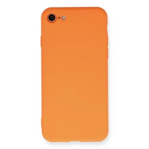 Mey İthalat®  iPhone 7 Kılıf Nano içi Kadife Silikon - Turuncu