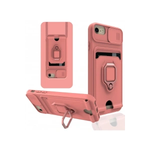 Mey İthalat® iPhone 7 Kılıf Zuma Kartvizitli Yüzüklü Silikon - Pembe