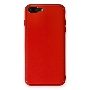 Mey İthalat®  iPhone 7 Plus Kılıf Coco Deri Silikon Kapak - Kırmızı