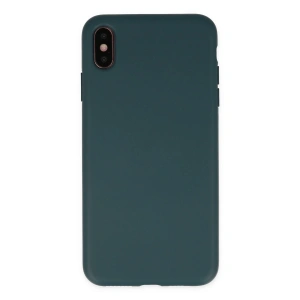 Mey İthalat®  iPhone XS Max Kılıf Nano içi Kadife Silikon - Koyu Yeşil