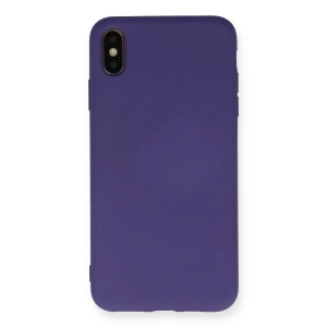 Mey İthalat®  iPhone XS Max Kılıf Nano içi Kadife Silikon - Mor