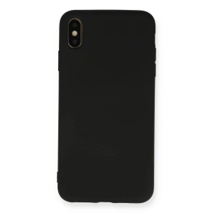Mey İthalat®  iPhone XS Max Kılıf Nano içi Kadife Silikon - Siyah