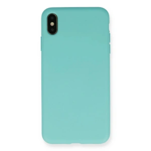 Mey İthalat®  iPhone XS Max Kılıf Nano içi Kadife Silikon - Turkuaz